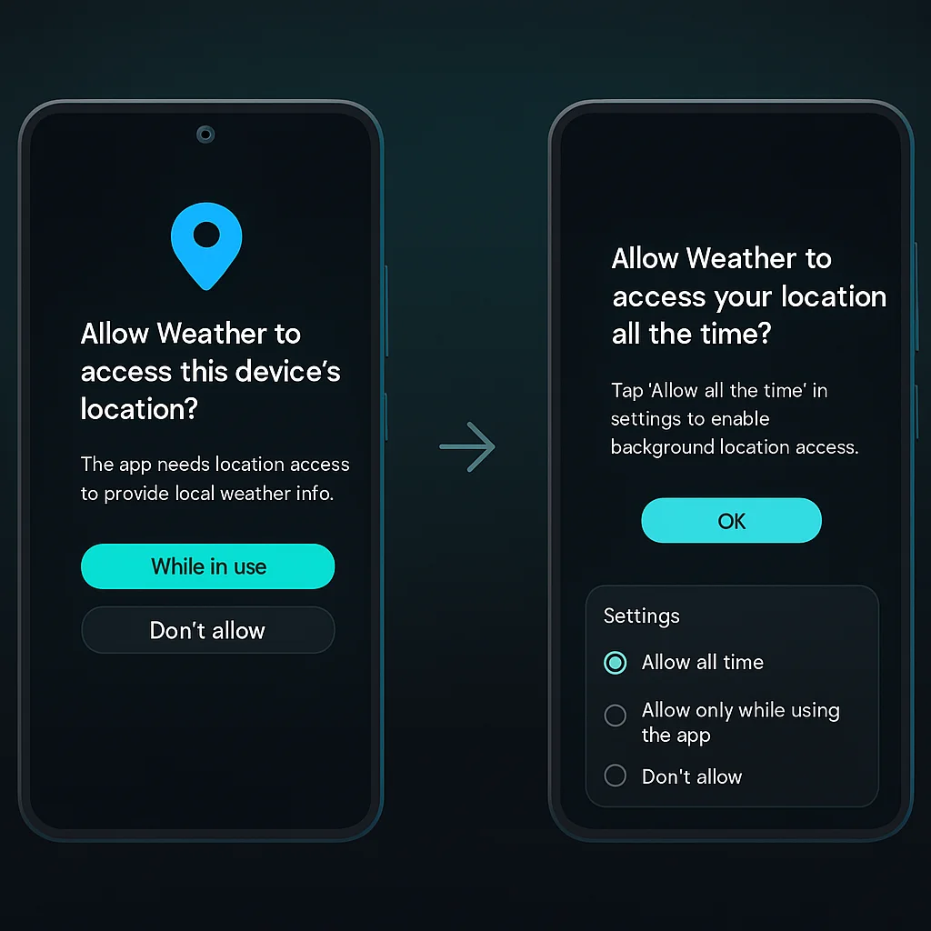 Android 15 Background Location Permission Flow Android 15 Background Location Permission Flow
