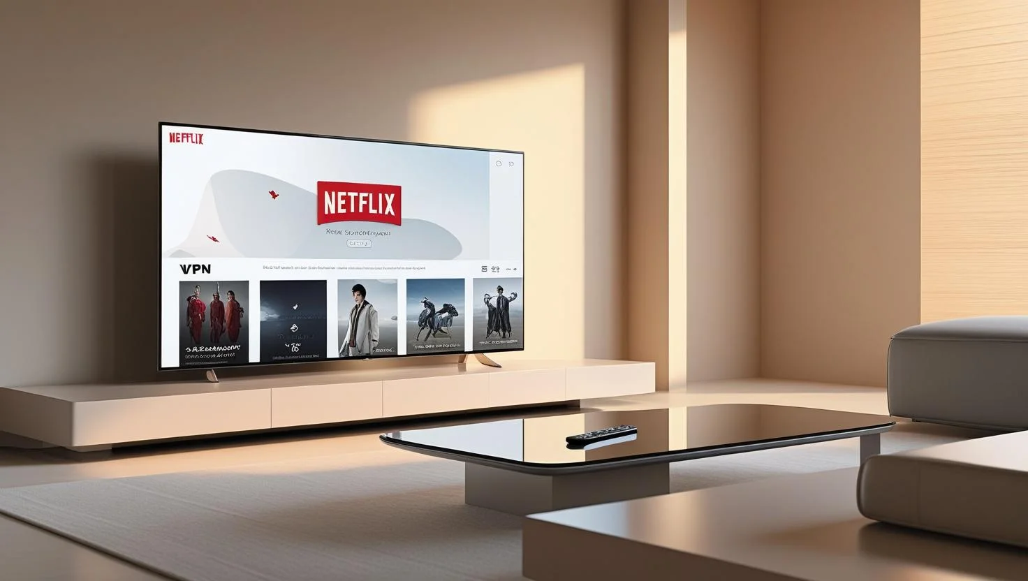 ExpressVPN Unlocks Netflix Japan ExpressVPN UI on smart TV accessing Japanese Netflix