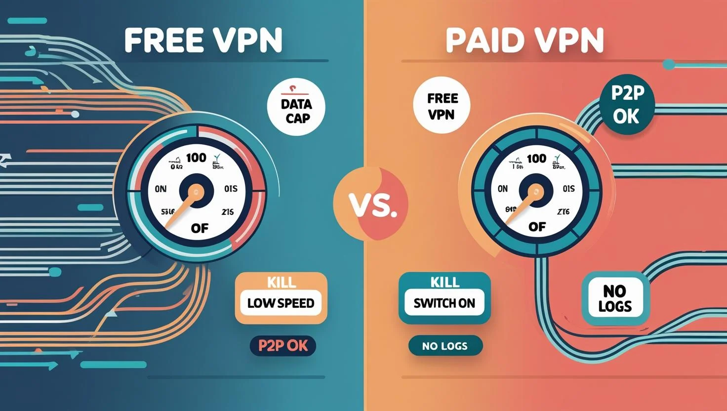 Free vs Paid VPNs – What You Get Comparison of free vs paid VPNs for torrenting.
