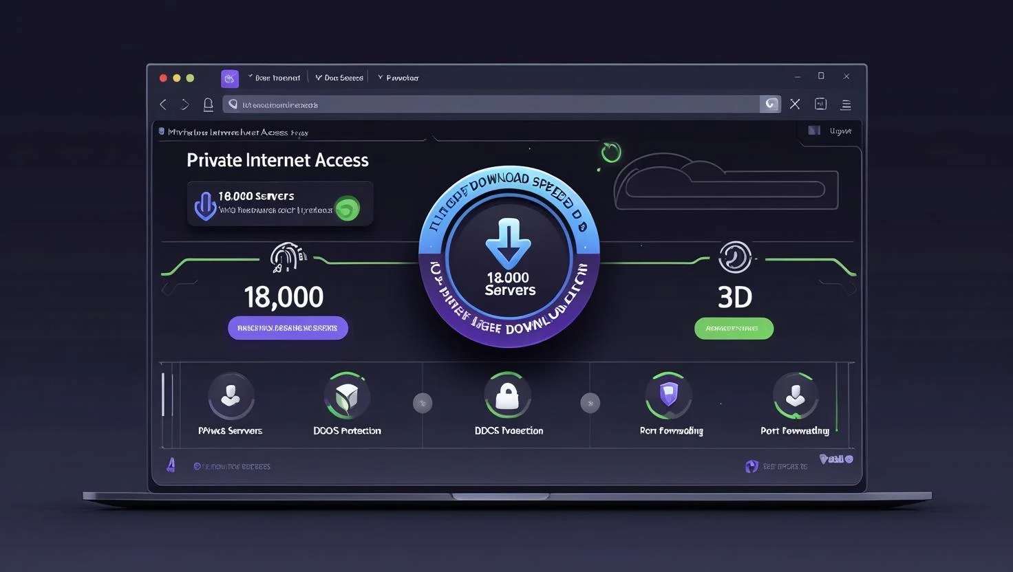 PIA – Built for Power & Torrenting Private Internet Access VPN enabling fast torrent downloads and port forwarding on desktop.