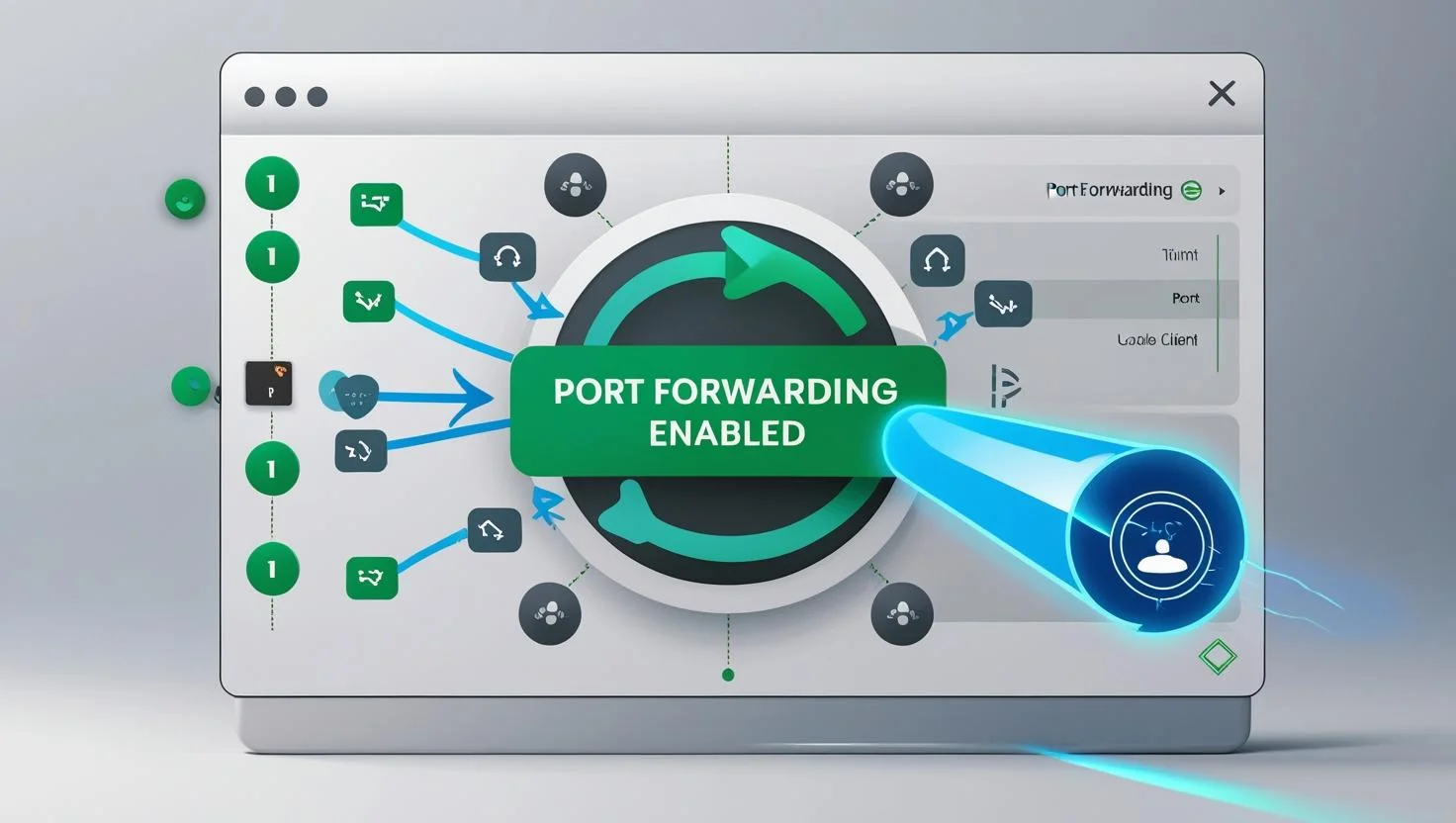 Port Forwarding to Boost Torrent Speeds Torrent client using port forwarding for faster downloads.
