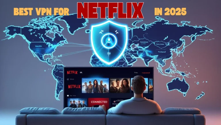 3D illustration of Best VPN for Netflix on smart TV