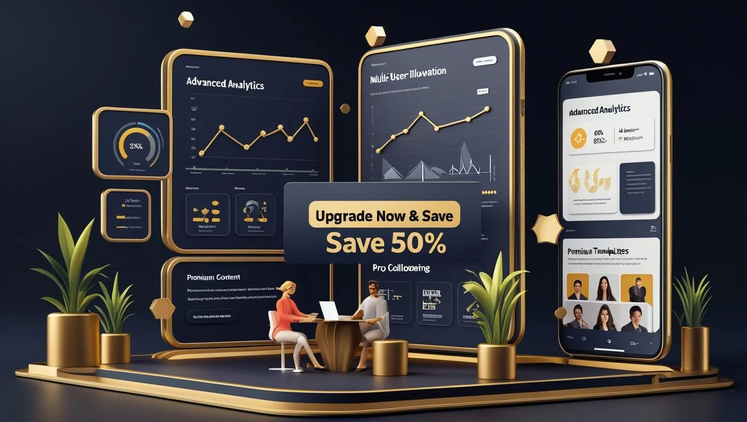 Jasper Pro features highlighting advanced analytics, collaboration, premium templates