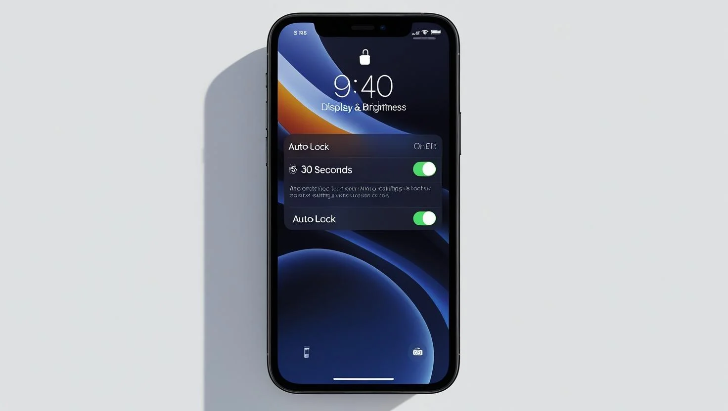 Shorten Auto‑Lock Time on iPhone to Save Battery iPhone Display & Brightness settings with Auto‑Lock set to 30 seconds