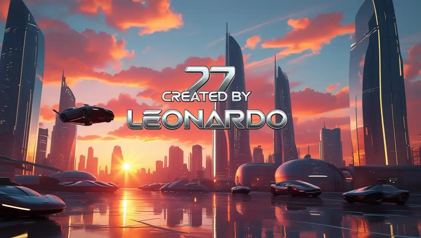 a futuristic sunset in a city image created by leonardo Ai a futuristic sunset in a city image created by leonardo Ai