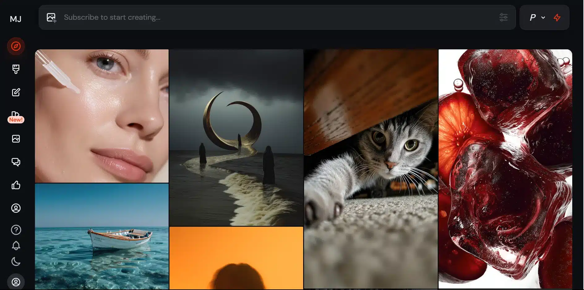 midjourney Ai image creator home page view midjourney Ai image creator home page view
