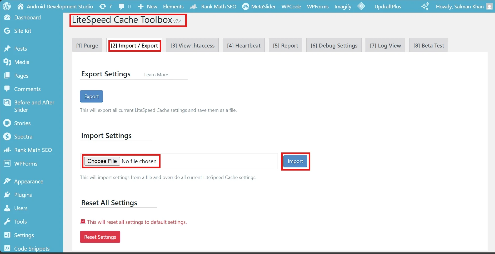 How to import export LiteSpeed Cache litespeed on hostinger setup guide.