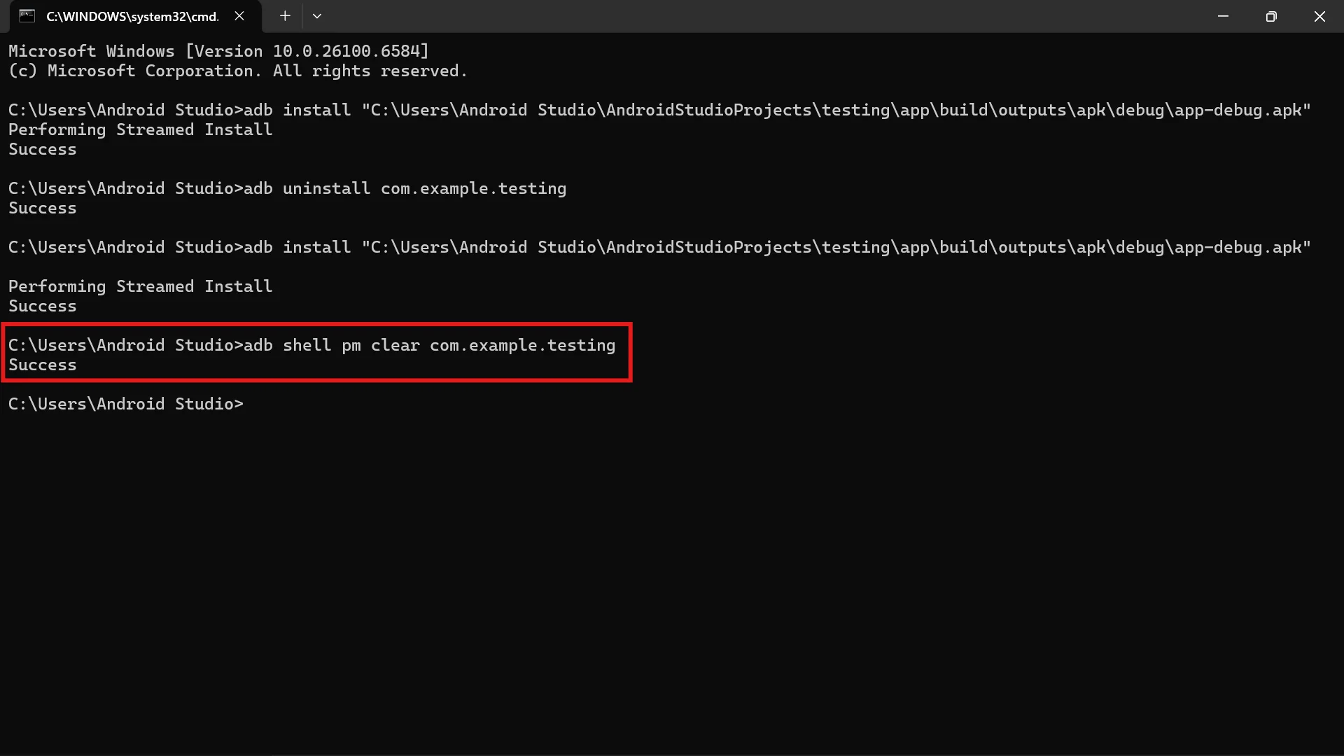 clear-app-data-without-uninstalling-in-adb Clearing app data successfully with ADB shell command.