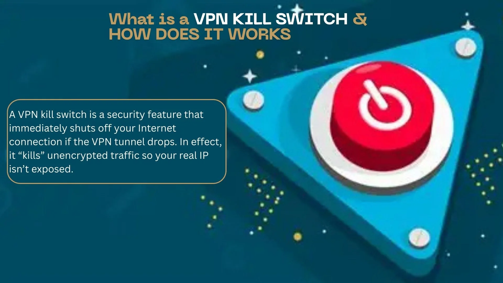 what is vpn kill switch and how does it works A conceptual image of a green toggle switch labeled "Kill Switch" to symbolize an active VPN safety feature.